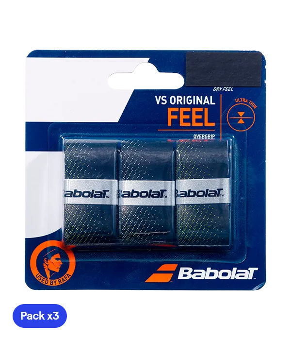 Overgrips Babolat VS Original Liso Negro/Amarillo (Pack x3)