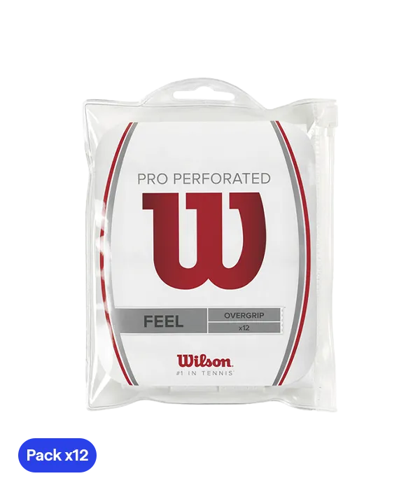 Griffband Wilson Pro Perforiertes Gefühl, Weiß (Packung x12)