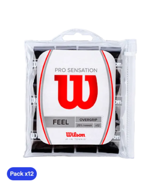Overgrip Wilson Pro Sensazione liscia Nero (Pacchetto x12)
