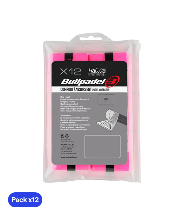 Overgrip Bullpadel GB-1601 Microforato Rosa (Pacchetto x12)