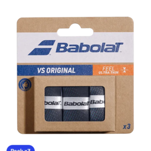 Babolat VS Original Smooth Overgrips Black/Blue (Pack x3)