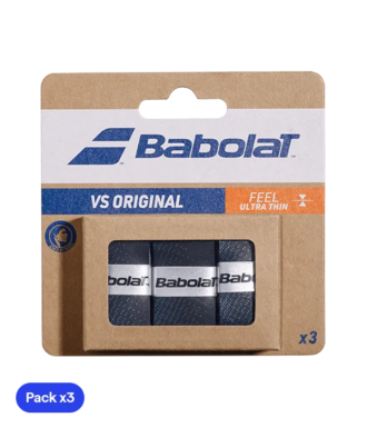 Babolat VS Original Smooth Overgrips Black/Blue (Pack x3)