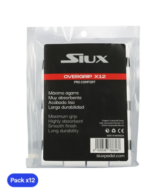Overgrip Siux Pro Comfort Lisos Blancos (Pack x12)