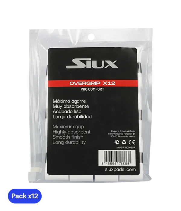 Overgrip Siux Pro Comfort Pianure Bianche (Pacchetto x12)