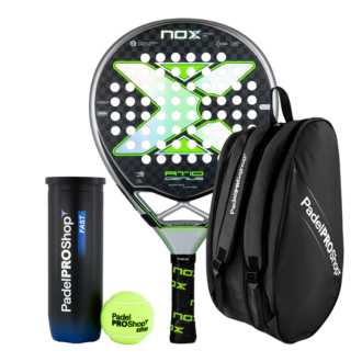 Nox Padel Schläger Set AT10 Genius 12K Limited Edition Agustín Tapia + Padel-Taschen PadelPROShop + PadelPROShop Padelbälle Fast