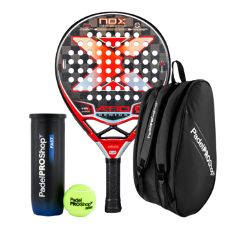 Nox Padel Schläger Set AT10 Genius 18K Limited Edition Agustín Tapia + Padel-Taschen PadelPROShop + PadelPROShop Padelbälle Fast
