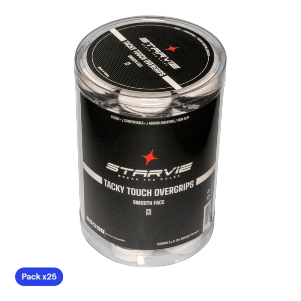 Secchio di Overgrips Starvie Tocco appiccicoso liscio Bianco (x25)
