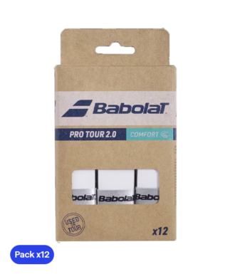 Babolat Overgrip Pro Tour 2.0 Comfort White (Pack x12)