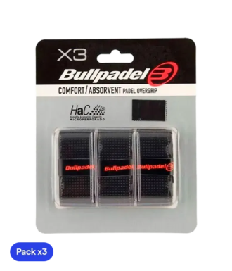 Overgrips Bullpadel GB1201 Comfort/Absorbent Black (Pack x3)