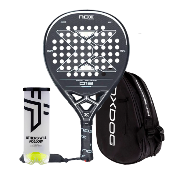 Nox Padel Schläger Set D13 12K 2025 + Padel-Taschen Oxdog Ultra Tour + Oxdog Padelbälle BOOST+