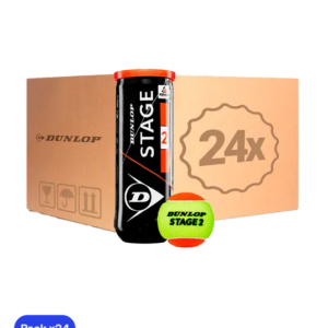Can Case Dunlop Padel Balls Stage 2 Yellow/Orange Tennis (Pack x24)