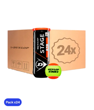 Scatola Palline da padel Dunlop Fase 2 Giallo/Tennis arancione (Pacchetto x24)