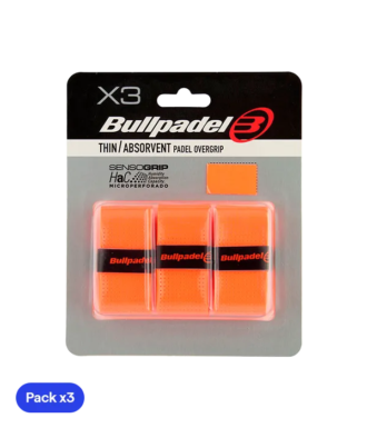 Overgrips Bullpadel GB1705 Thin/Absorbent Orange Fluor (Pack x3)