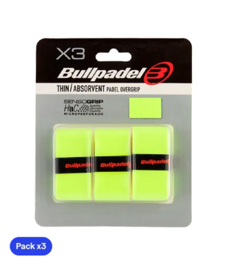 Overgrips Bullpadel GB1705 Thin/Absorvent Amarillo Fluor (Pack x3)