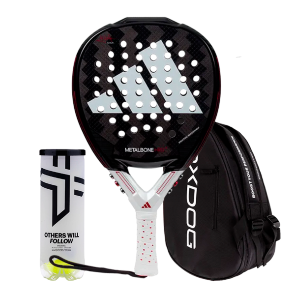 Adidas Padel Schläger Set Metalbone 3,3 HRD+ Ale Galán + Padel-Taschen Oxdog Ultra Tour Schwarz + Oxdog Padelbälle BOOST+