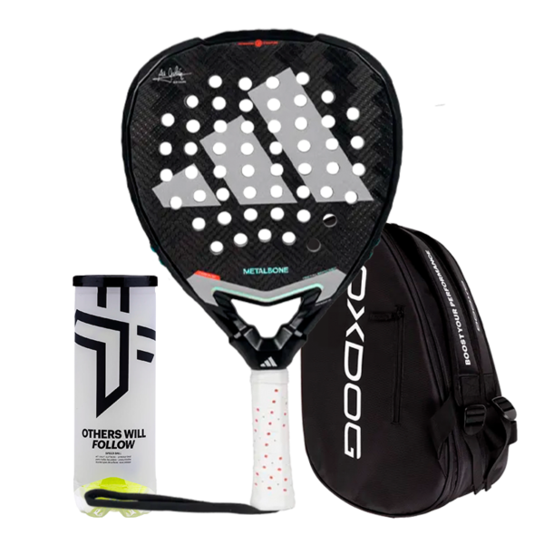 Adidas Padel Schläger Set Metalbone 3.4 2025 Ale Galán + Padel-Taschen Oxdog Ultra Tour Schwarz + Oxdog Padelbälle BOOST+