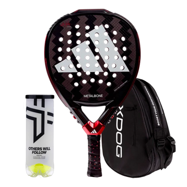 Adidas Padel Schläger Set Metalbone 3.3 Ale Galán + Padel-Taschen Oxdog Ultra Tour Schwarz + Oxdog Padelbälle BOOST+