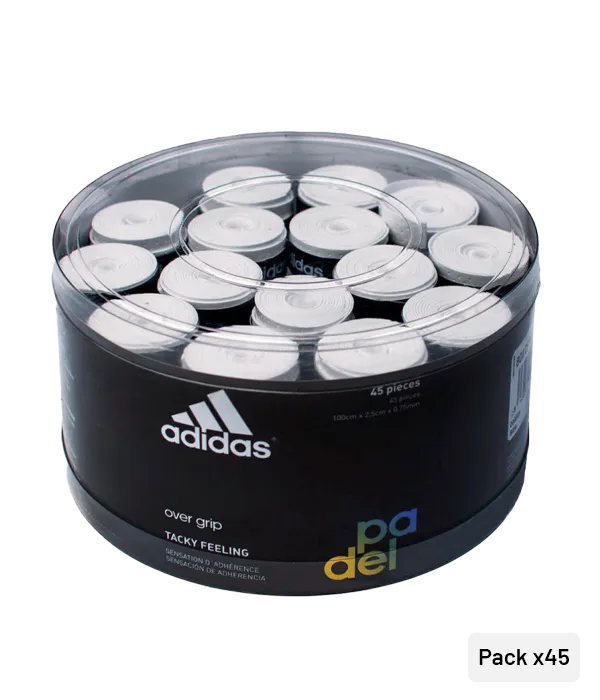 Secchio di Overgrips Adidas Forato Bianco (x45)
