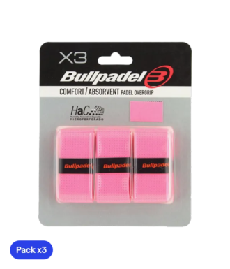 Overgrips Bullpadel GB1201 Comfort/Absorbent Rosa Fluor (Pack x3)