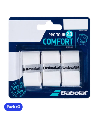 Babolat Overgrips Pro Tour 2.0 White (Pack x3)