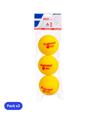 Babolat-Ball Soft Foam Red Tennis (Packung X3)