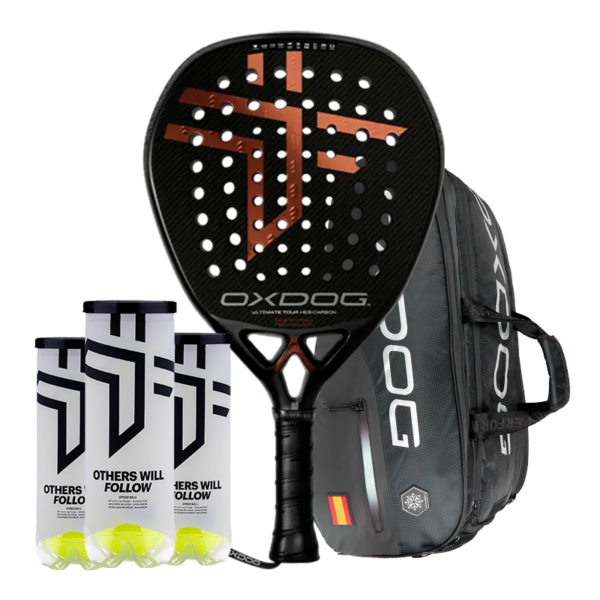 Oxdog Padel Schläger Set Ultimate Tour 2025 + Padel-Taschen Oxdog FEP Hyper Pro Thermo Padeltasche + 3 Ball-Röhrchen Oxdog BOOST+