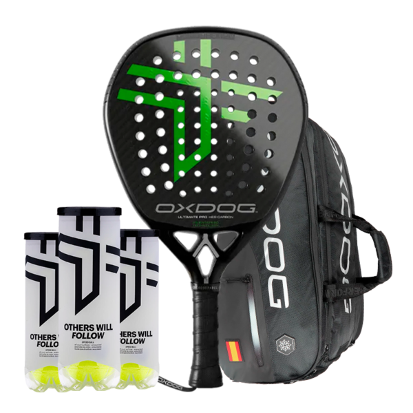 Oxdog Padel Schläger Set Ultimate Pro 2025 + Padel-Taschen Oxdog FEP Hyper Pro Thermo Padeltasche + 3 Ball-Röhrchen Oxdog Boost