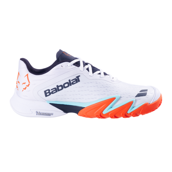 Babolat Padel Shoes Jet Premura 3 White/Orange 2026 J. Lebron